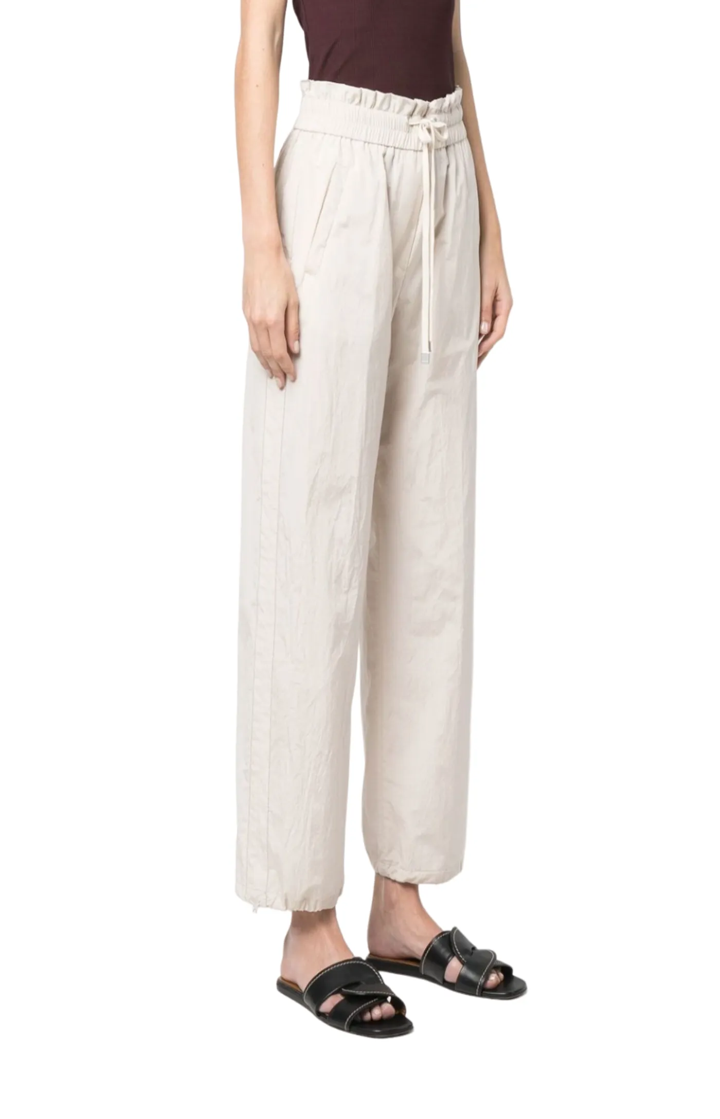High-waisted tapered trousers