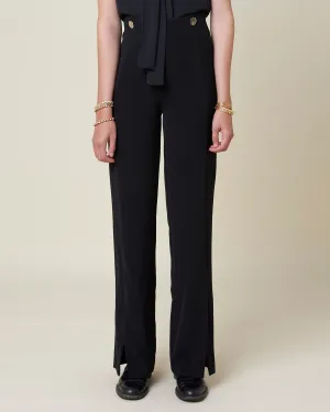 High waisted wide trousers