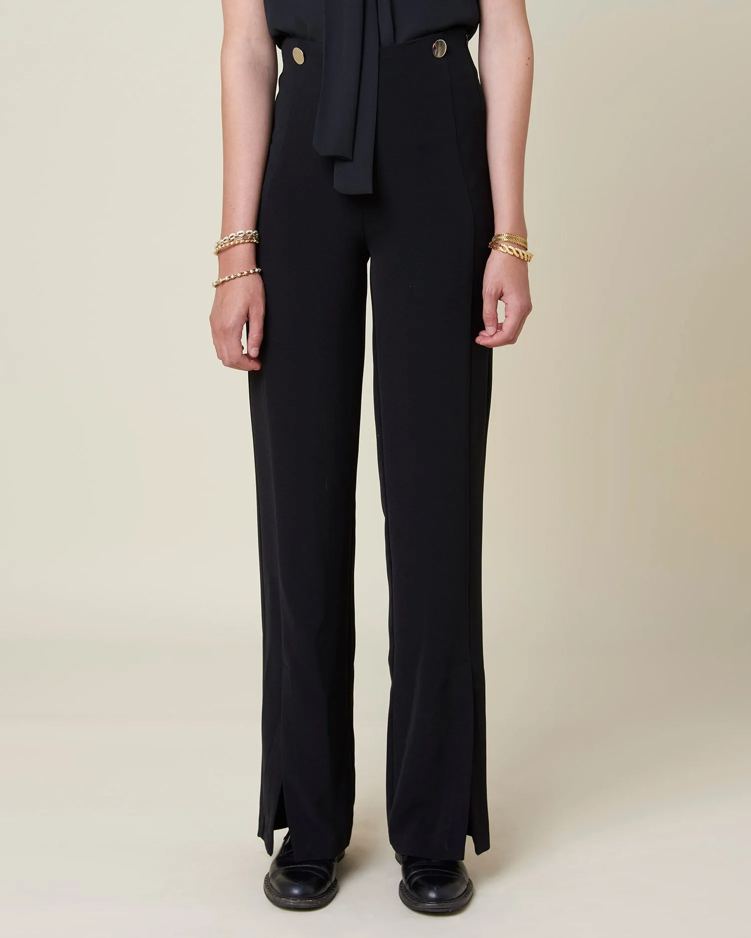 High waisted wide trousers
