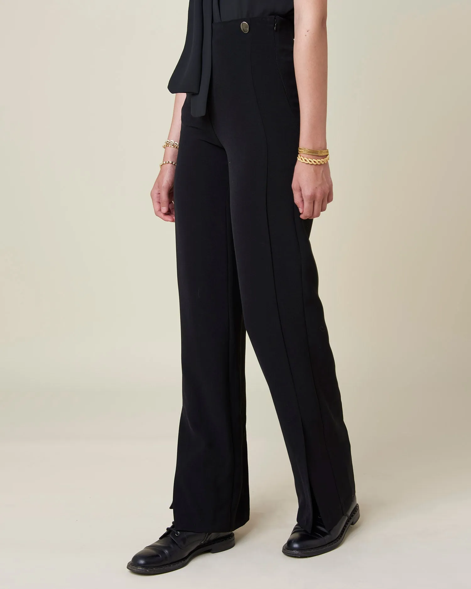 High waisted wide trousers