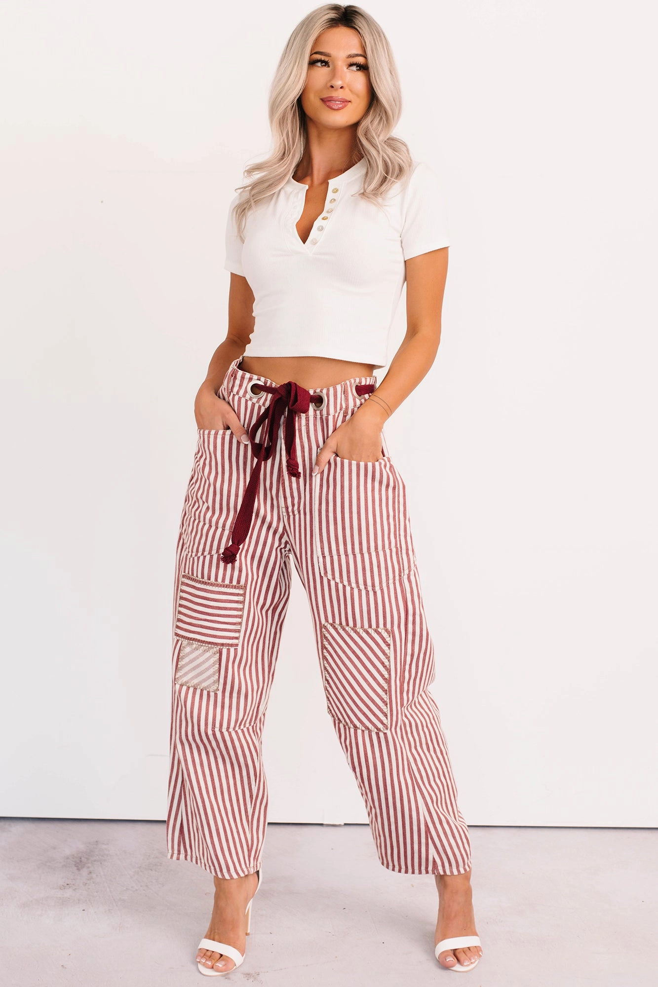 High Spirits Limited Edition Striped Barrel Jeans (Raspberry)