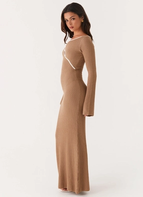 Hilary Crochet Maxi Dress - Tan Hilary Crochet Maxi Dress - Tan