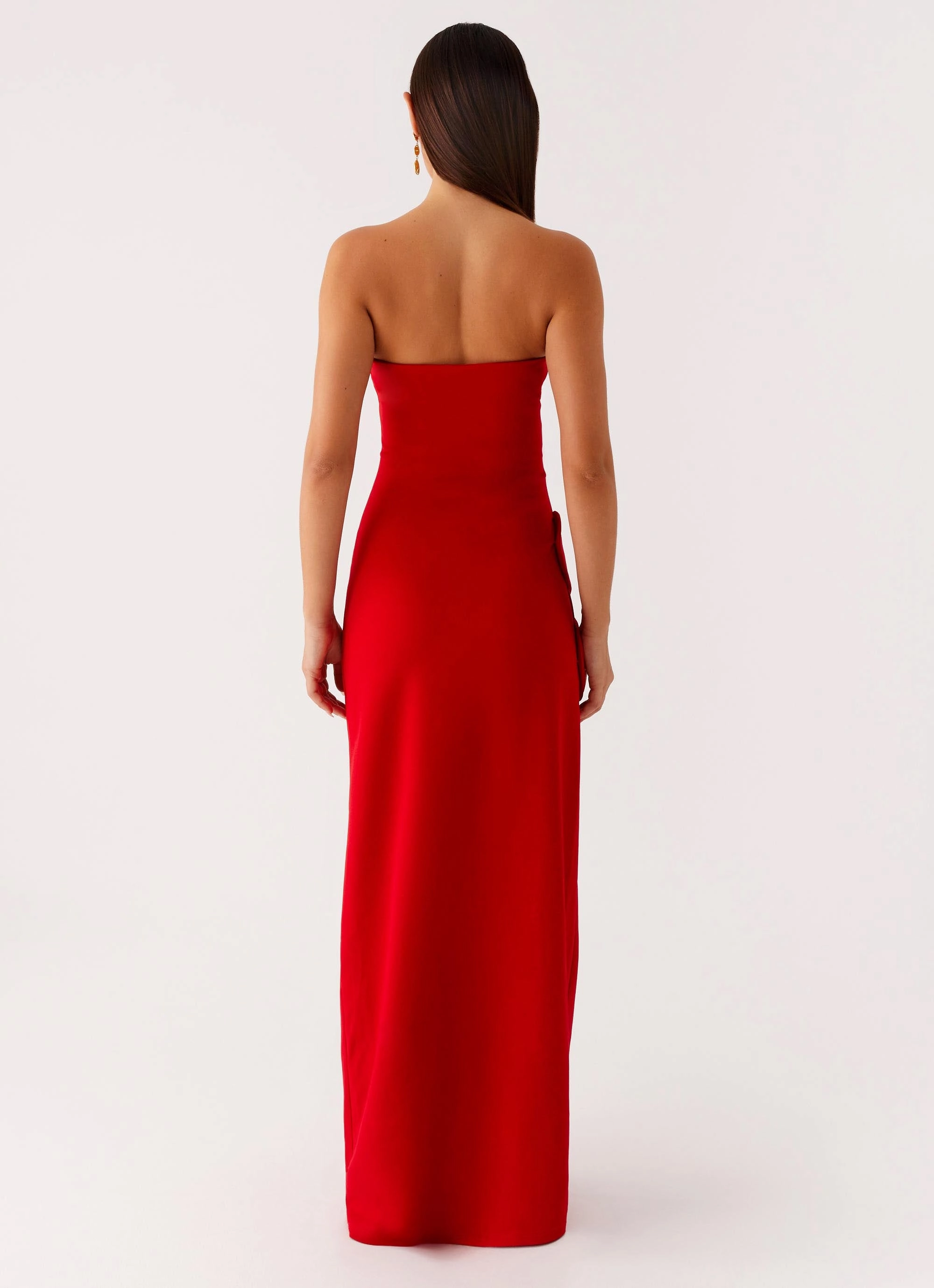 Hilton Strapless Maxi Dress - Red