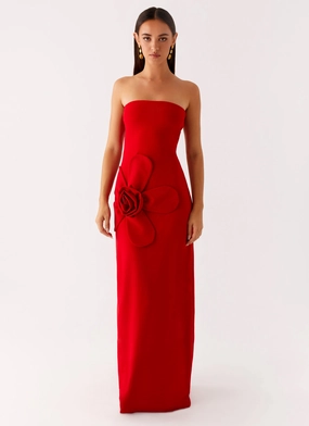 Hilton Strapless Maxi Dress - Red Hilton Strapless Maxi Dress - Red