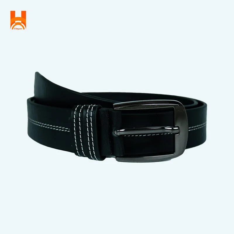 Hingare Men's Double Stitching Leather Belt 100% Genuine Leather Belts (Enclosed in Gift Box)