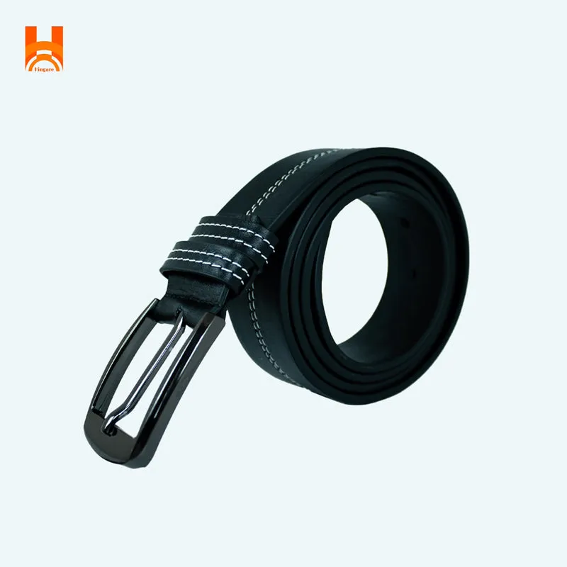 Hingare Men's Double Stitching Leather Belt 100% Genuine Leather Belts (Enclosed in Gift Box)