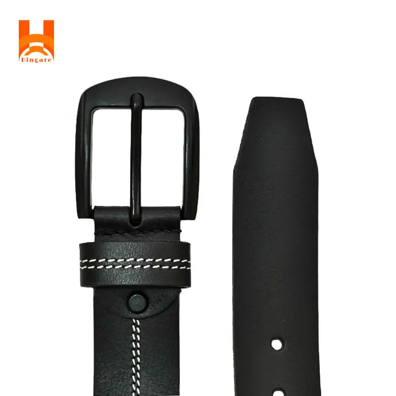 Hingare Men's Double Stitching Leather Belt 100% Genuine Leather Belts (Enclosed in Gift Box)
