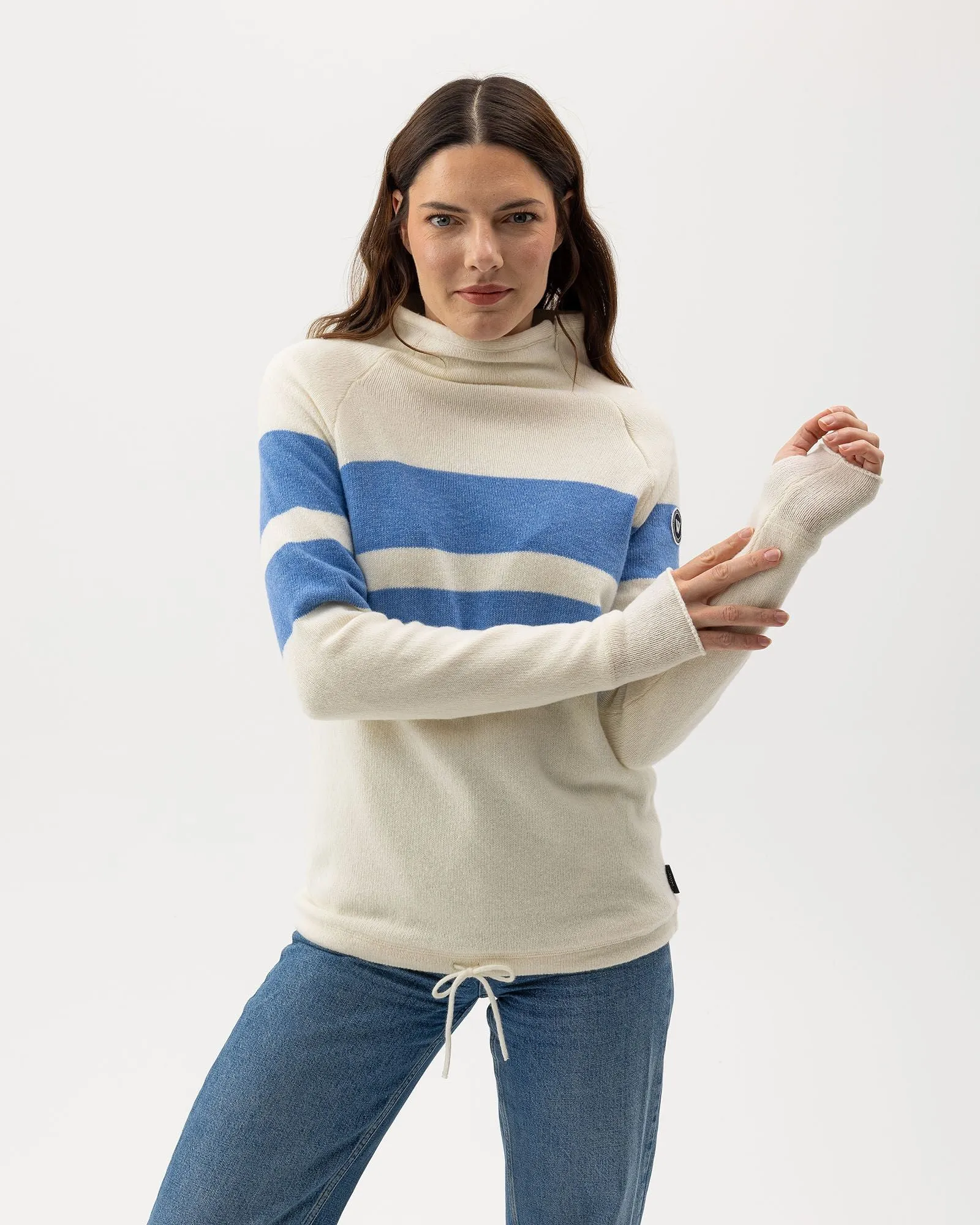 Holebrook Martina Windproof Sweater Off White/Oxford Blue