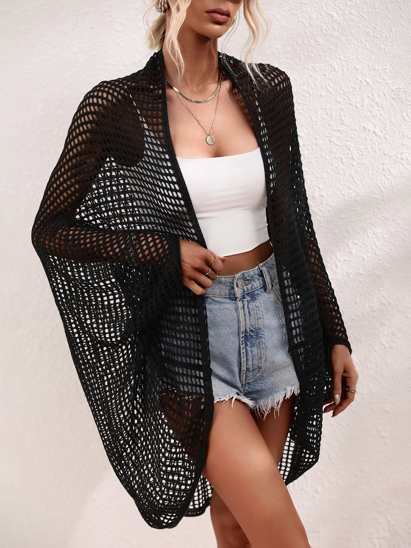 Hollow Beach Seaside Knitted Cover Up