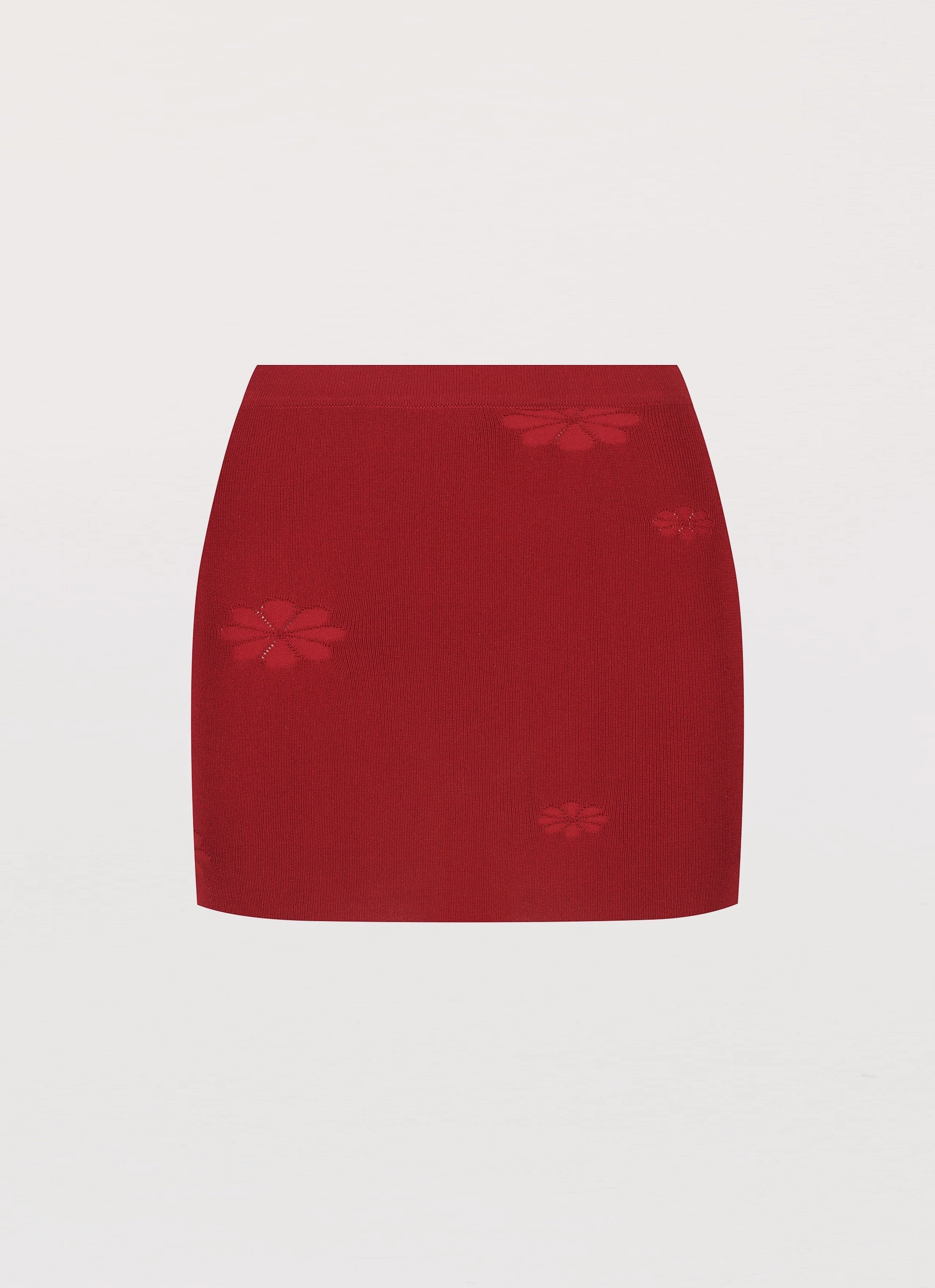 Holly Knit Mini Skirt - Rouge Red