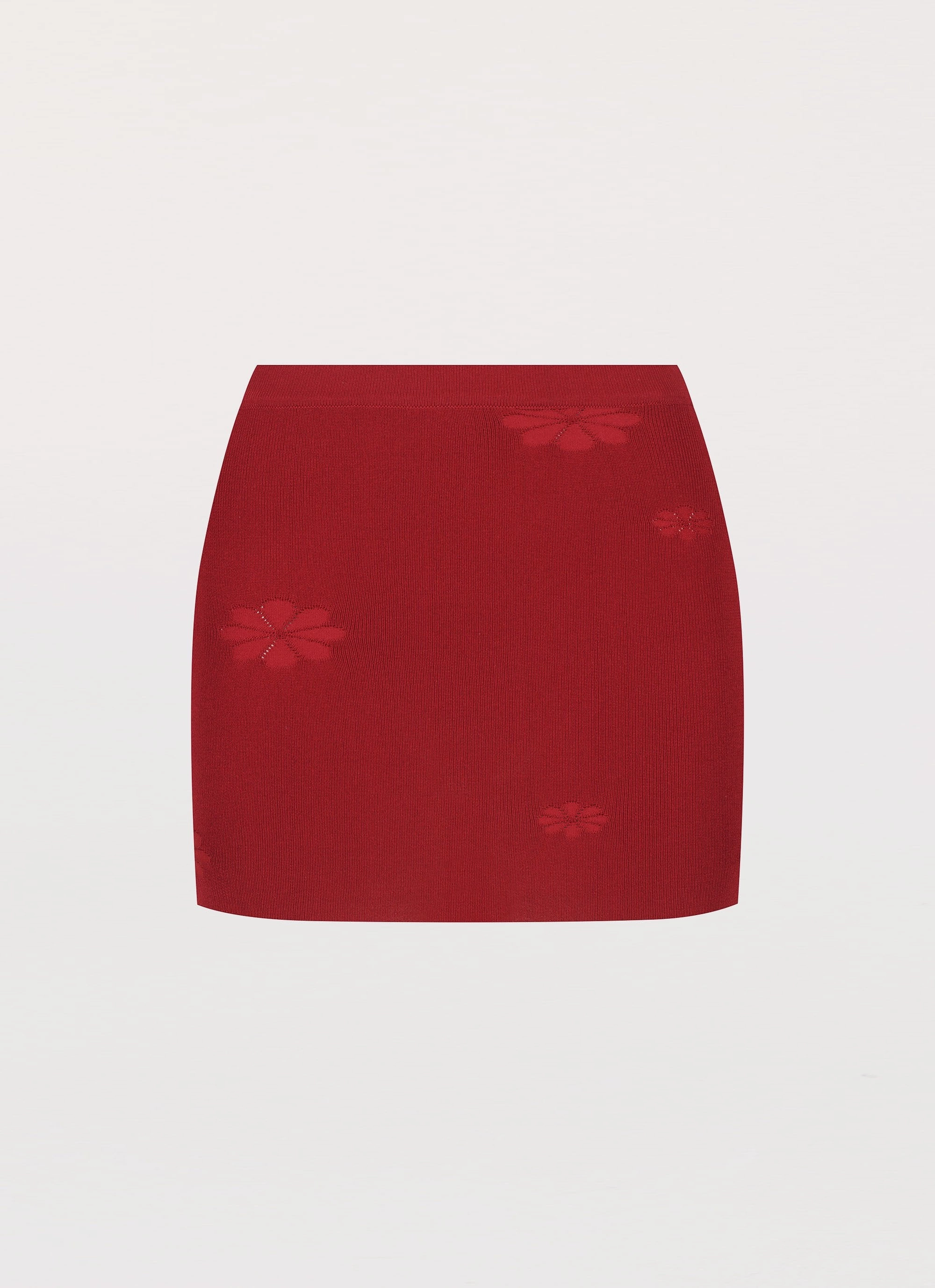 Holly Knit Mini Skirt - Rouge Red