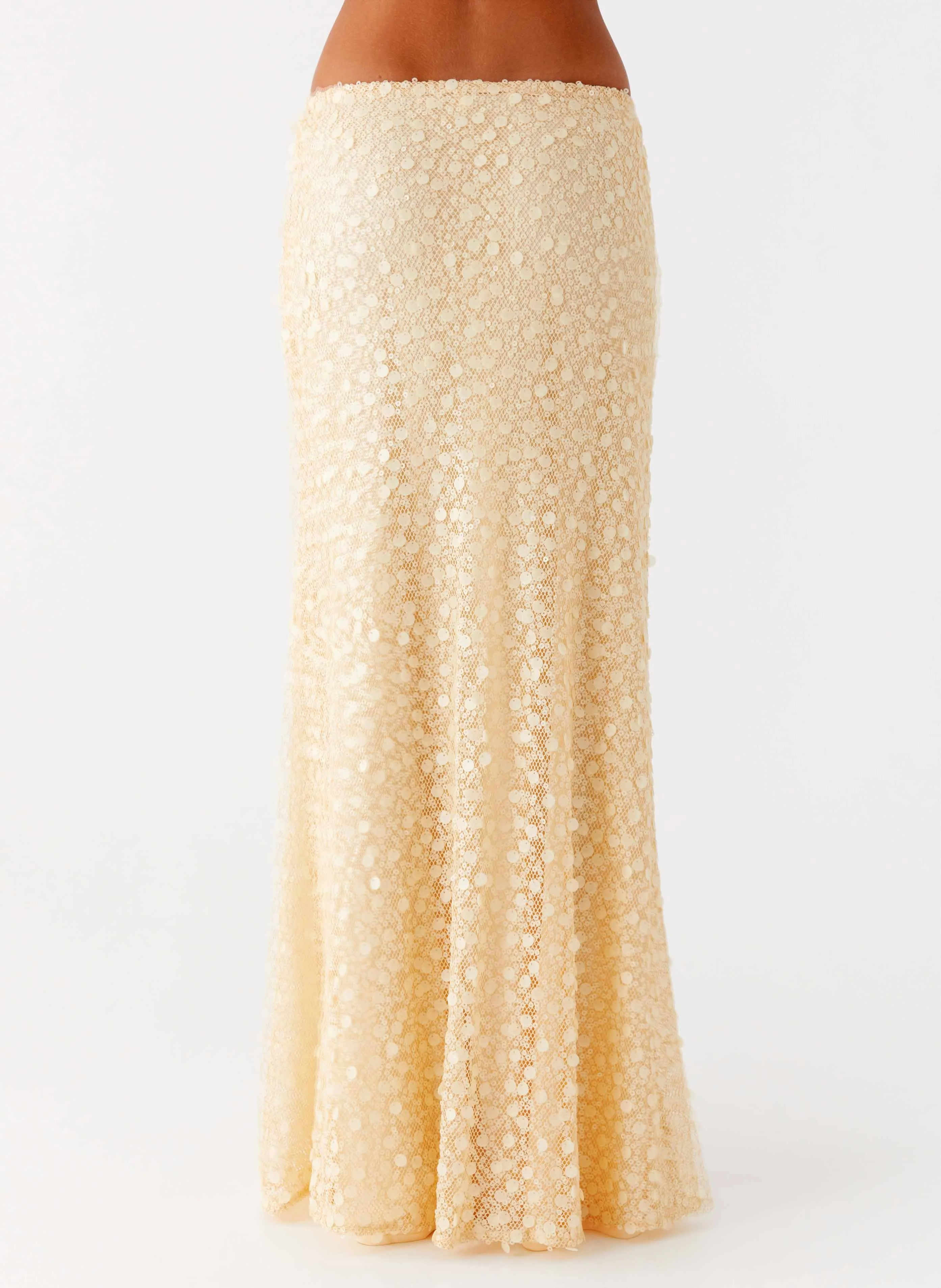 Honestly Sequin Maxi Skirt - Yellow