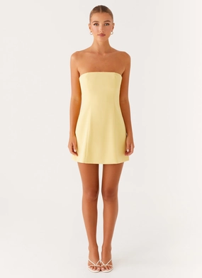 Honey Bow Mini Dress - Yellow Honey Bow Mini Dress - Yellow