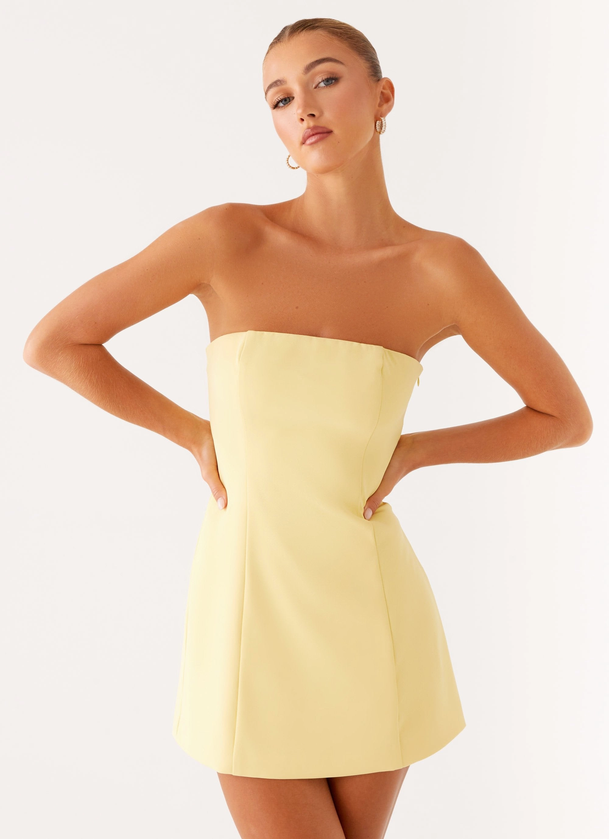 Honey Bow Mini Dress - Yellow