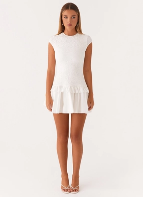 Hopeless Romantic Mini Dress - White Hopeless Romantic Mini Dress - White