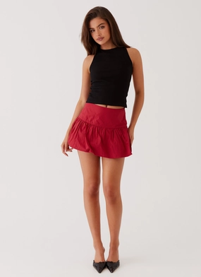Hotel California Low Rise Mini Skirt - Red Hotel California Low Rise Mini Skirt - Red