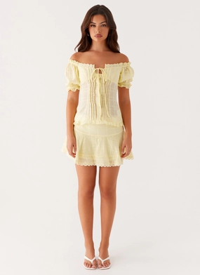 Hundred Percent Mini Skirt - Yellow Hundred Percent Mini Skirt - Yellow