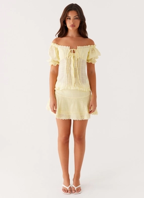 Hundred Percent Puff Sleeve Top - Yellow Hundred Percent Puff Sleeve Top - Yellow