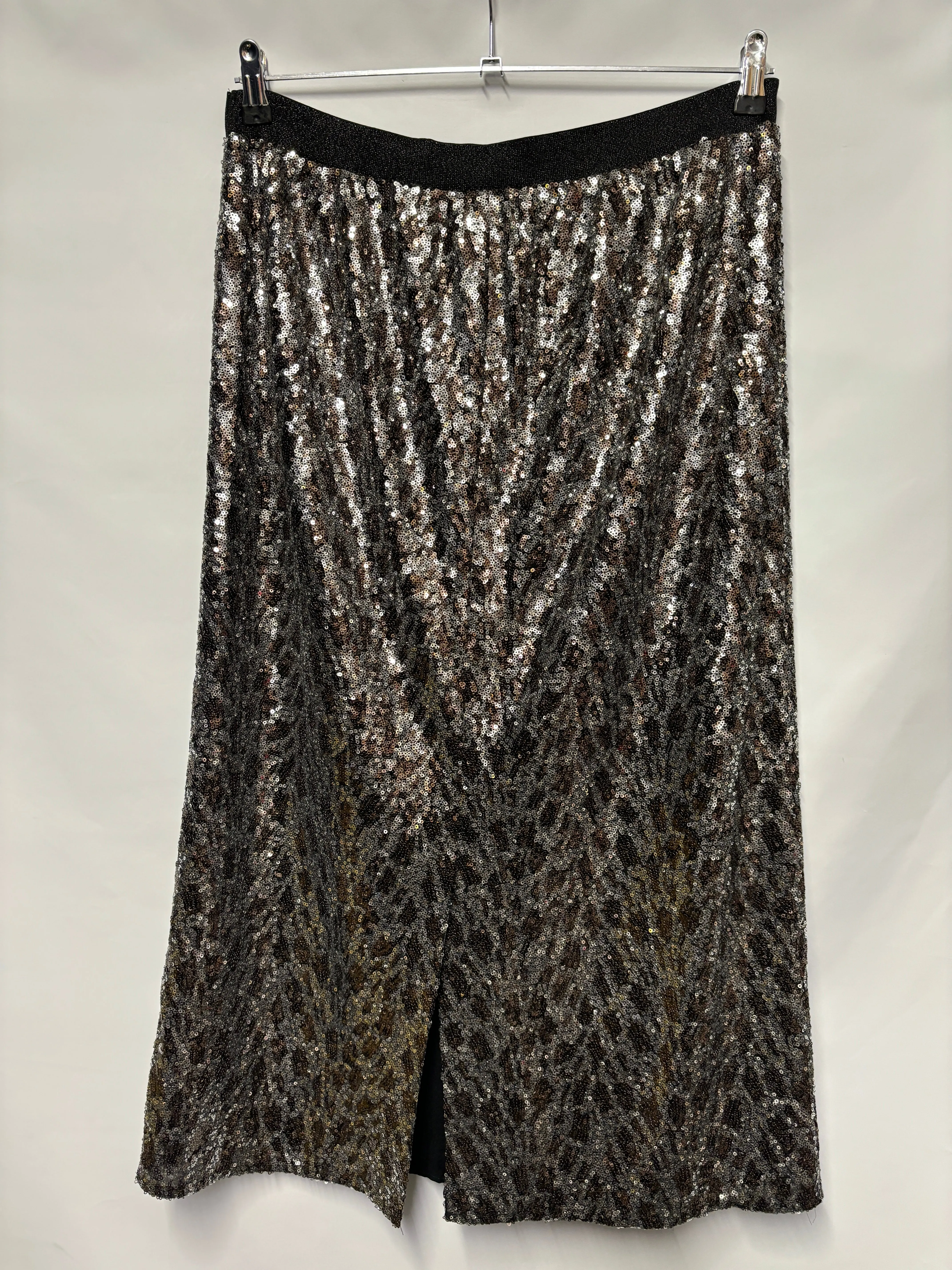 Hush Silver Sequin Pencil Skirt 16 BNWT