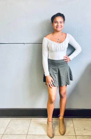 HYFVE- Pleated Skater Mini Skirt