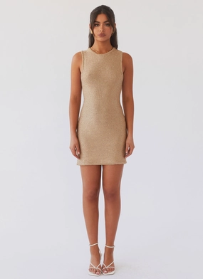 Hypnotized Knit Mini Dress - Champagne Pop Hypnotized Knit Mini Dress - Champagne Pop