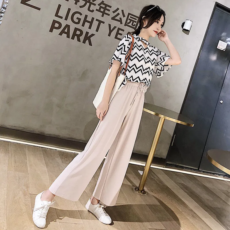 Ice Silk Wide Leg Pants Women Plus Size High Waist Straight Floor Length Long Korean Trendy Casual Pants