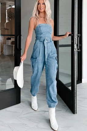 Ignite Your Passion Denim Cargo Jumpsuit (Denim) Ignite Your Passion Denim Cargo Jumpsuit (Denim)