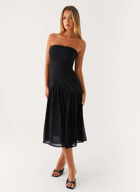 Imagination Strapless Midi Dress - Black Imagination Strapless Midi Dress - Black