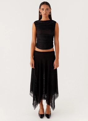 In The Atmosphere Mesh Top - Black In The Atmosphere Mesh Top - Black
