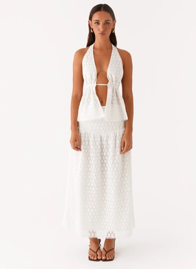 Indiana Corset Midi Skirt - White Indiana Corset Midi Skirt - White