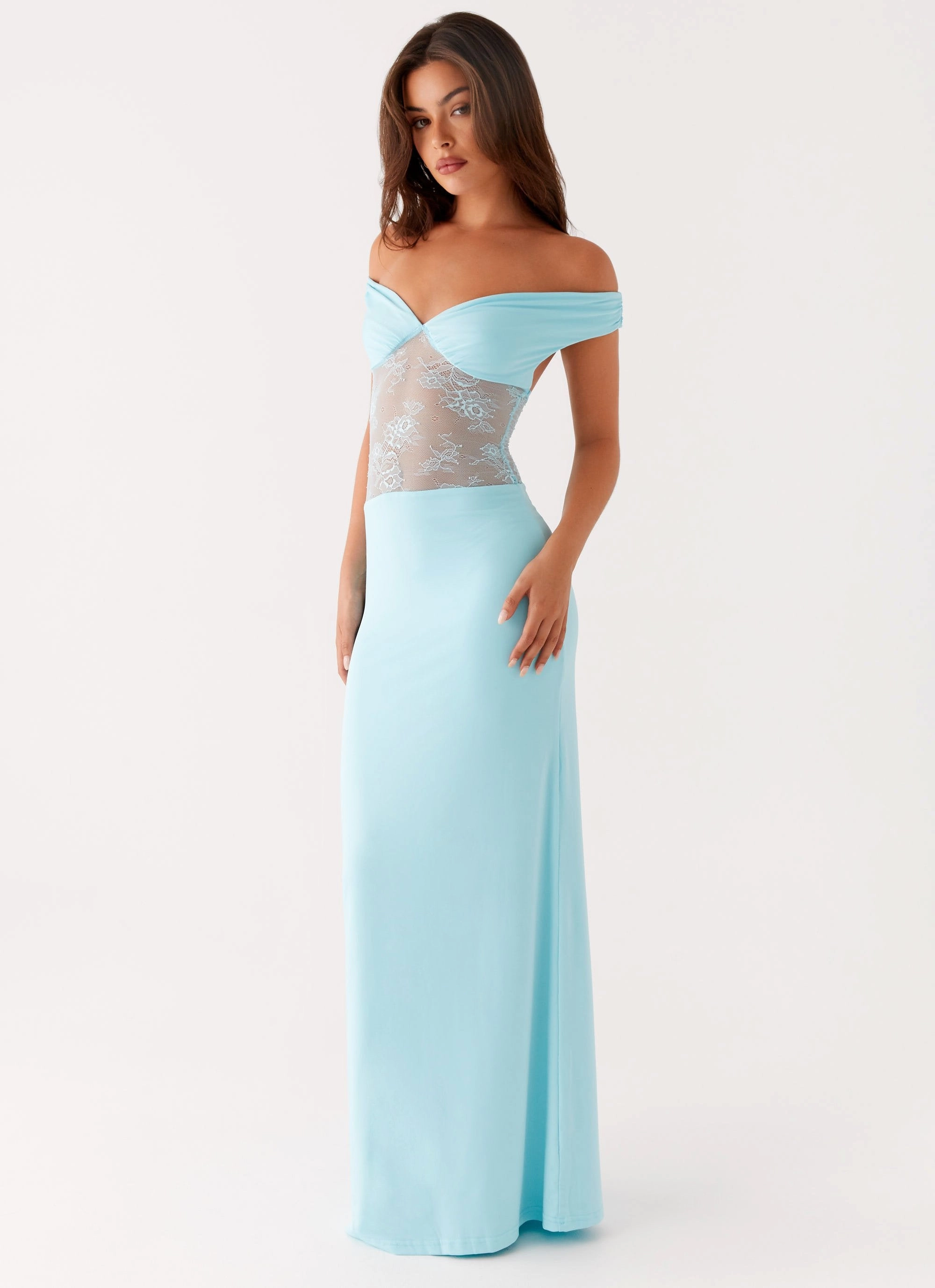 Infatuation Lace Maxi Dress - Turquoise