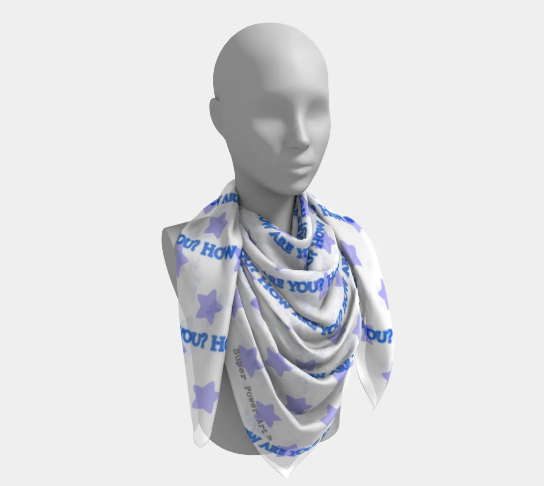 Insook Hwang's Art_Scarves _Stars_Spiral_Howareyou_blue#2_whiteback