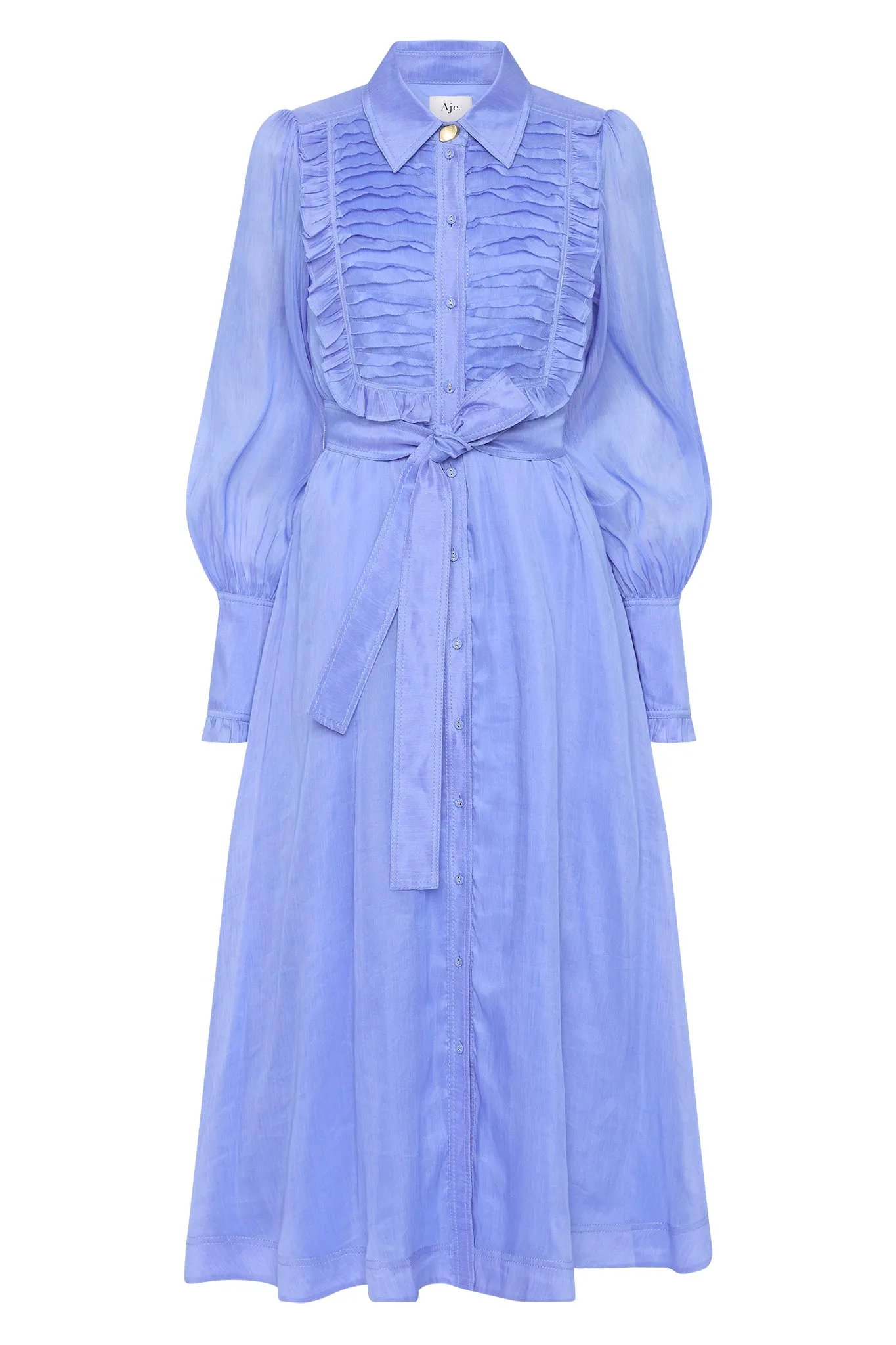 Iris Pleated Bib Midi Dress
