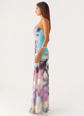 Isle Escape Mesh Maxi Dress - Sea Splash Isle Escape Mesh Maxi Dress - Sea Splash