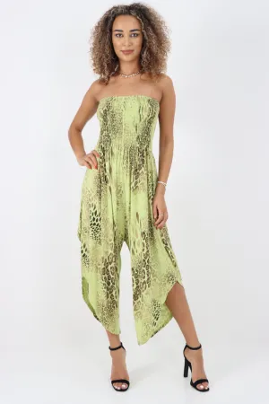 Italian Bandeau Animal Print Jumpsuits