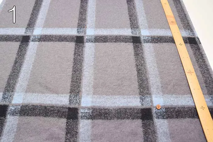 Italian-made Reversible Wool Fabric with Faux Fur Backing - Check