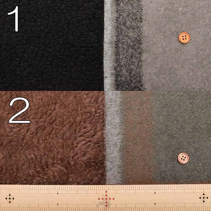 Italian-made Reversible Wool Fabric with Faux Fur Backing - Check