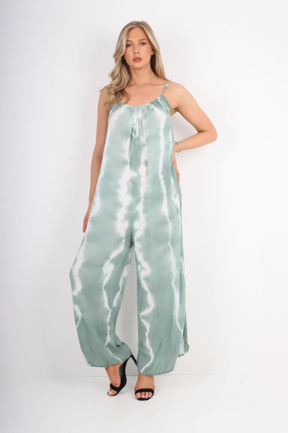 Italian Tie Dye Print Jumpsuits