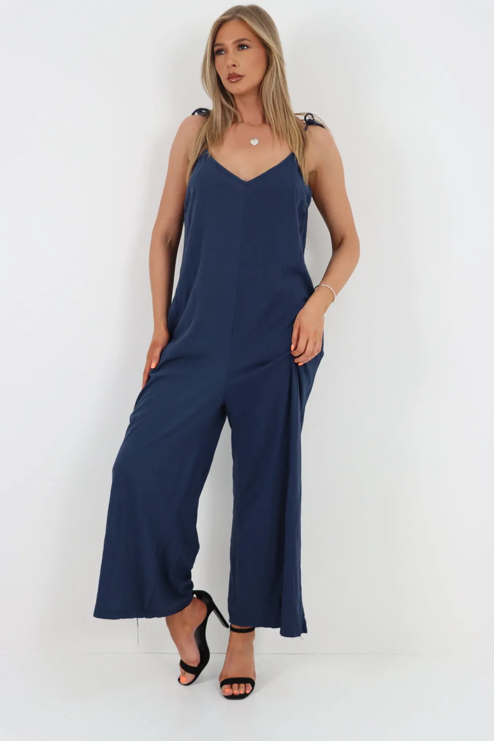 Italian Tie Shoulder Strap Jumpsuits