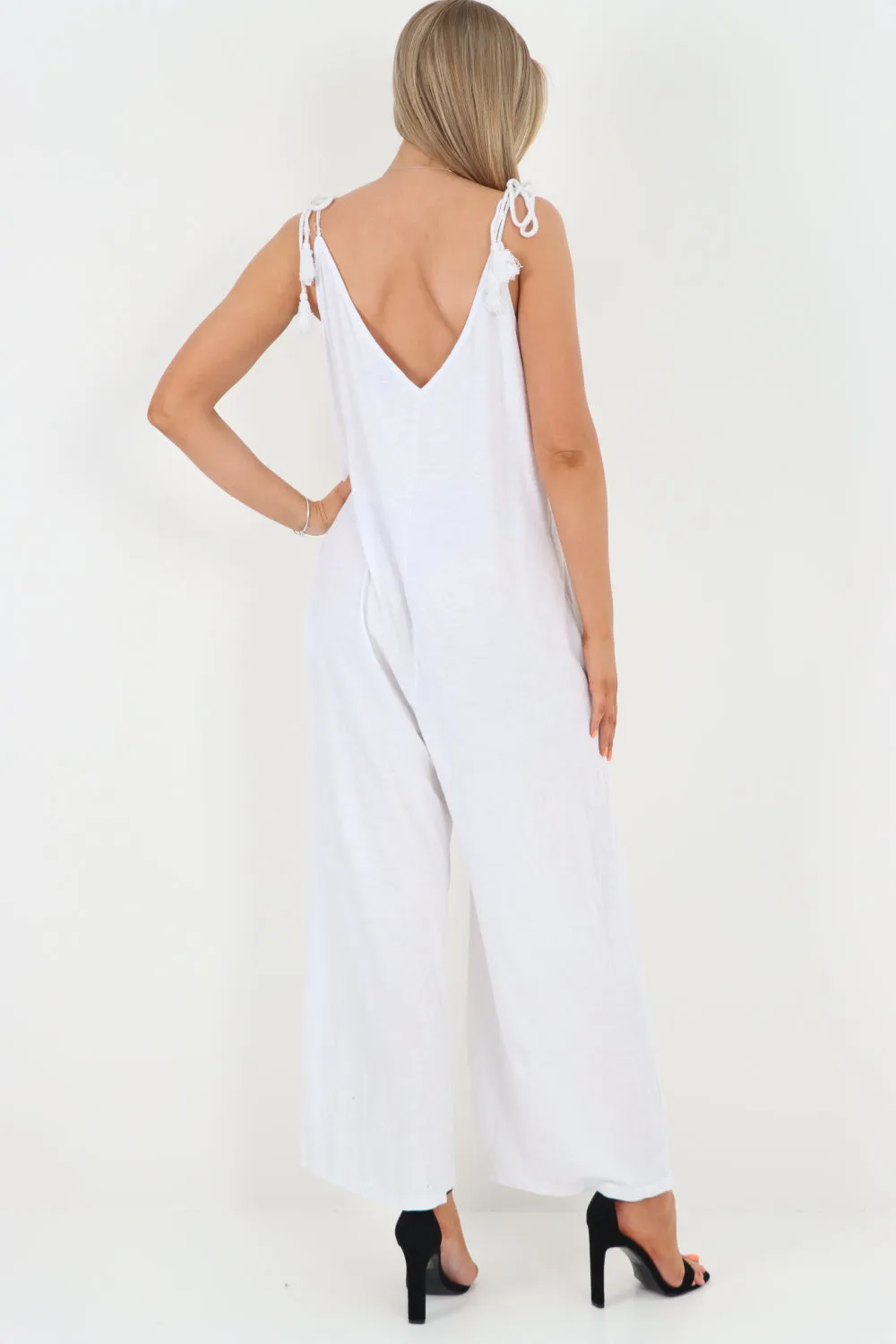 Italian Tie Shoulder Strap Jumpsuits