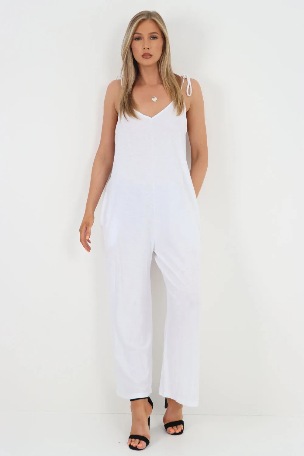 Italian Tie Shoulder Strap Jumpsuits