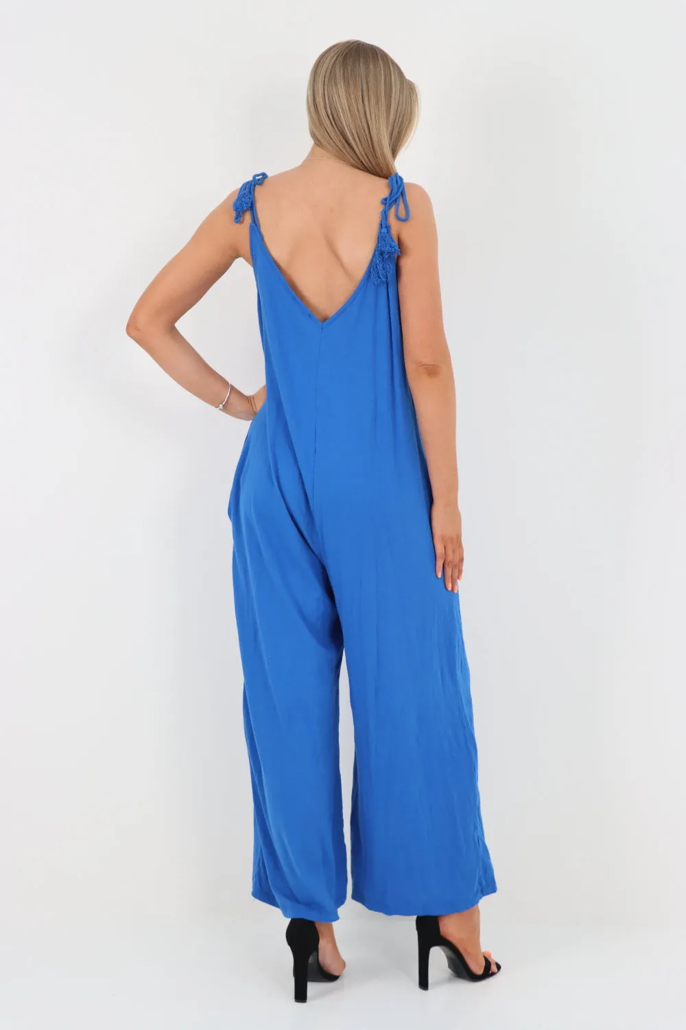 Italian Tie Shoulder Strap Jumpsuits