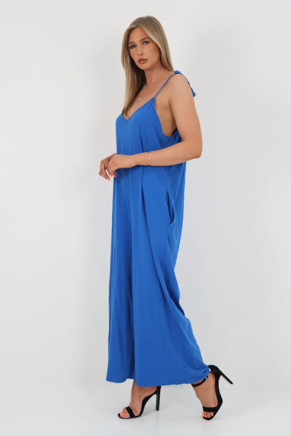 Italian Tie Shoulder Strap Jumpsuits