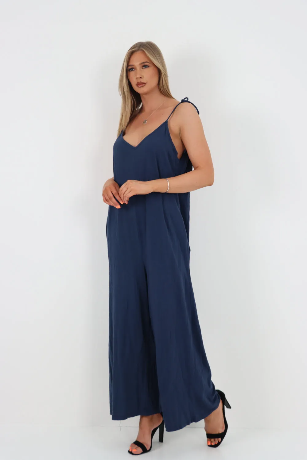 Italian Tie Shoulder Strap Jumpsuits