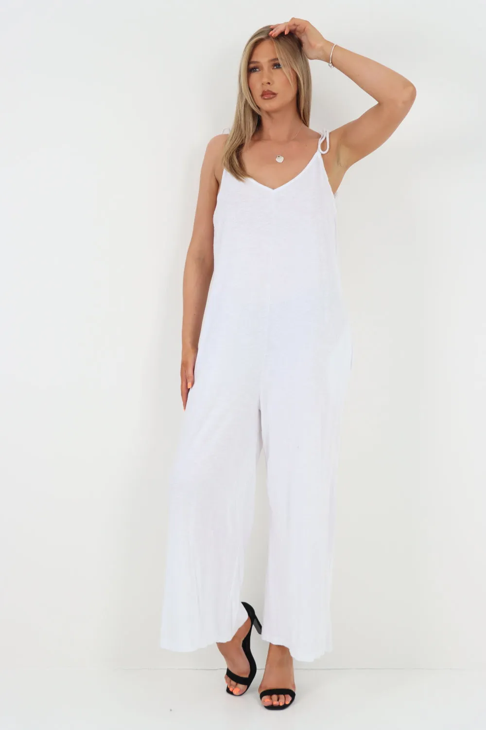 Italian Tie Shoulder Strap Jumpsuits