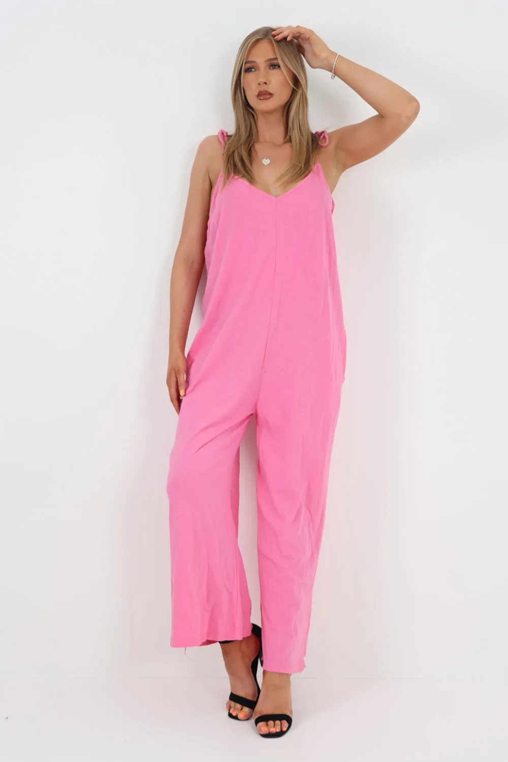 Italian Tie Shoulder Strap Jumpsuits