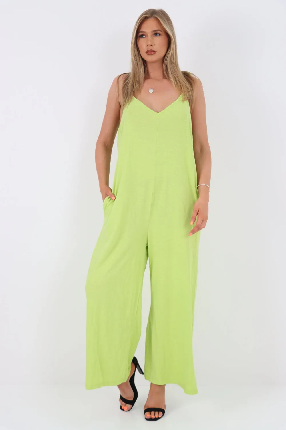 Italian Tie Shoulder Strap Jumpsuits