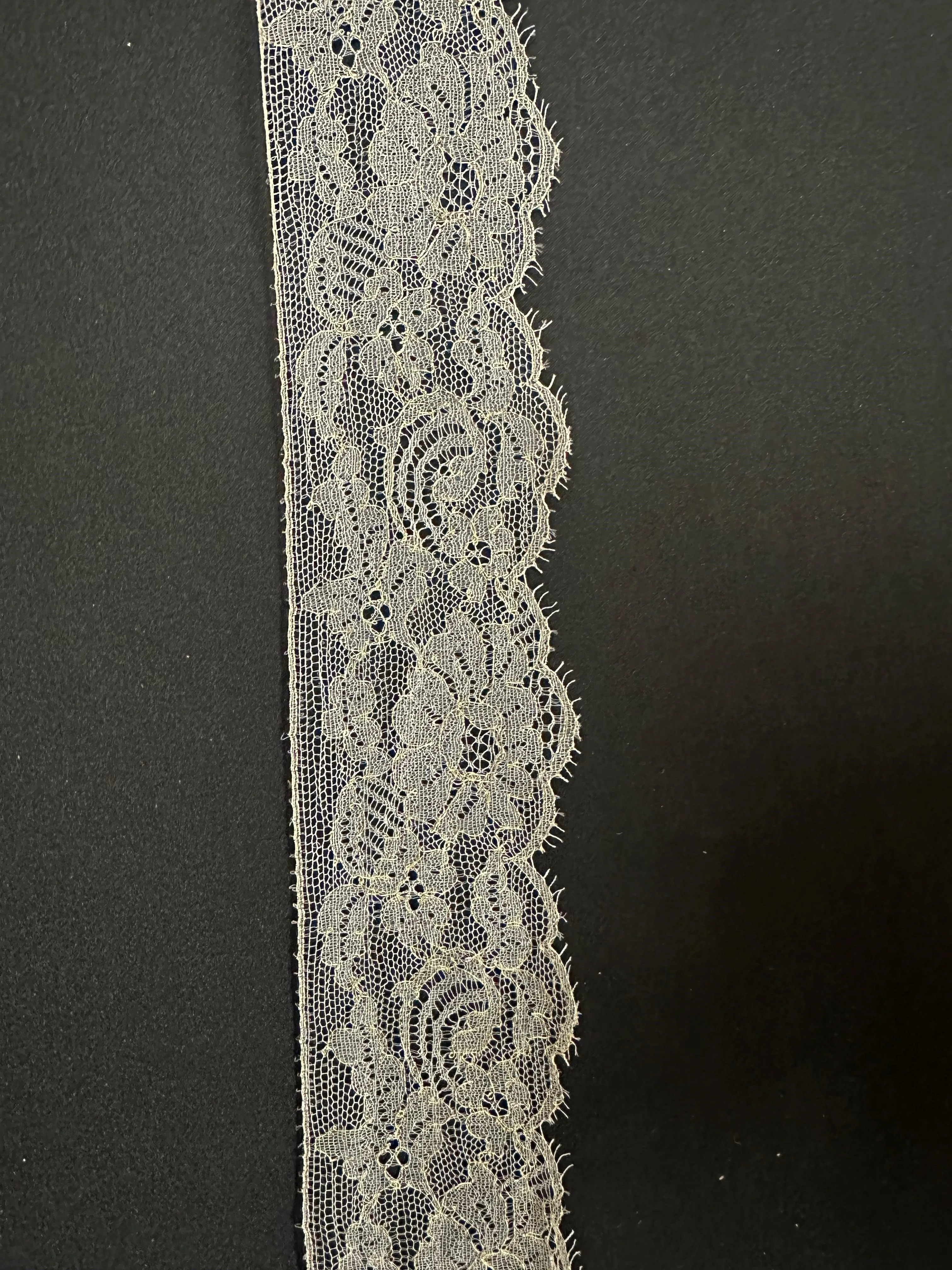 Ivory Chantilly Metallic Lace Trim - Priscilla