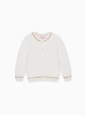 Ivory Marissa Merino Baby Girl Cardigan