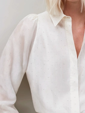 Ivory Mini Diamante Shirt Ivory Mini Diamante Shirt